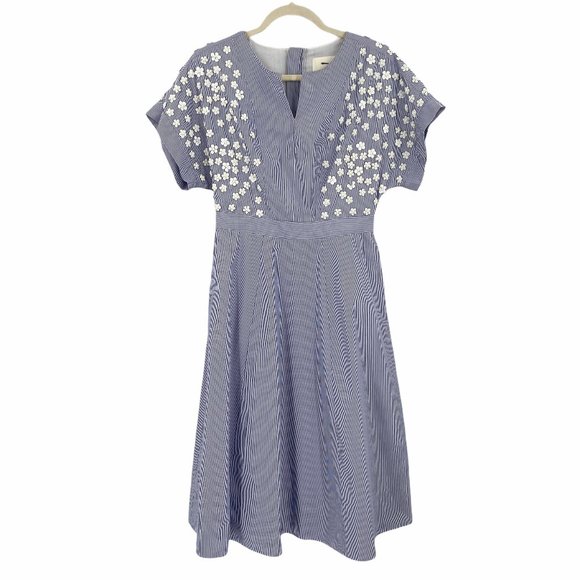 J. Crew Floral Sequin Short Sleeve Midi Dress